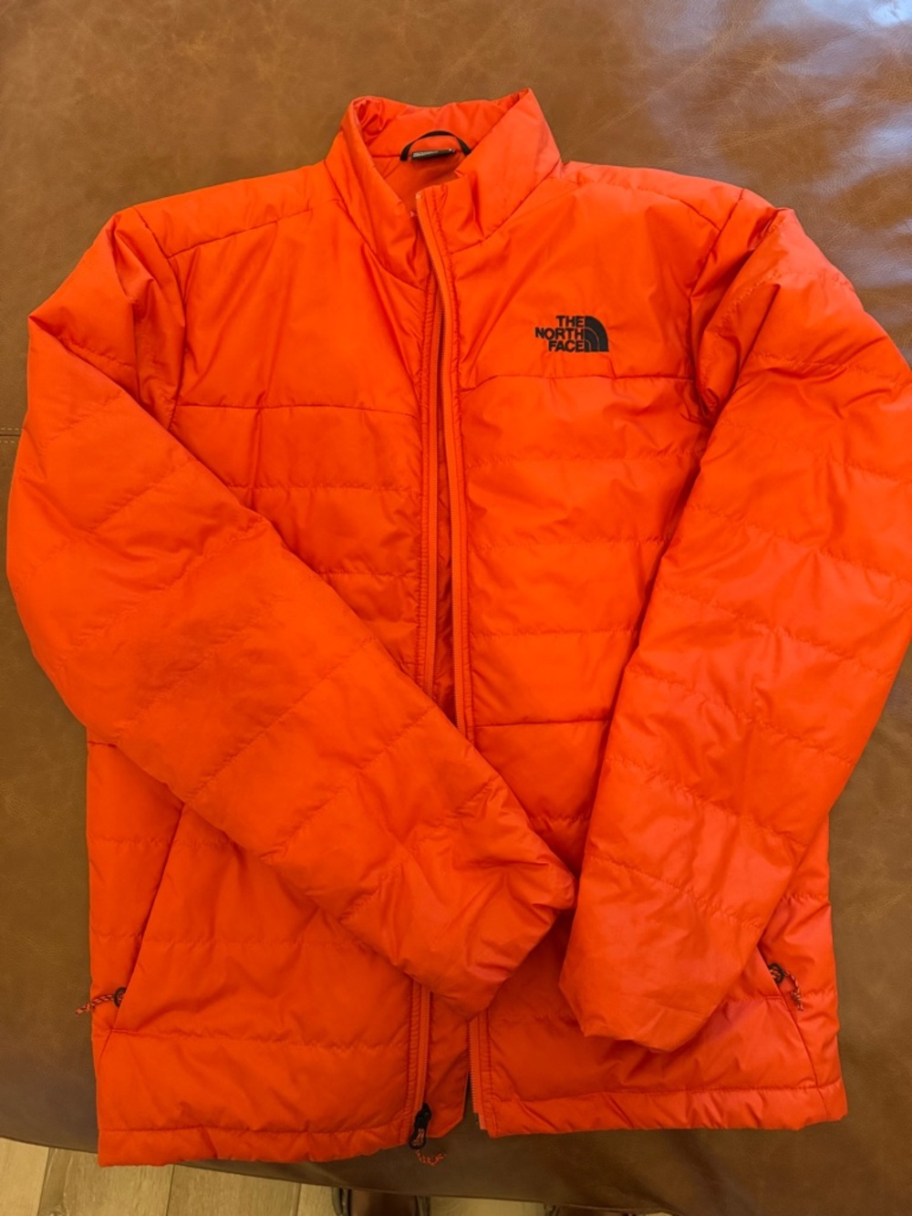 The North Face Men’s Quilted Puffer Jacket - Bright Orange